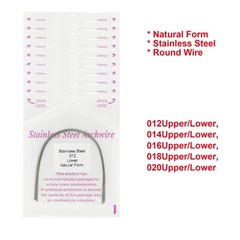 100Pcs Dental Ortho Arch Wire Round/Rectangular Stainless Steel Ovoid/Natural