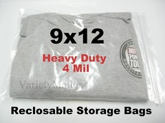 50 Zip-Top Storage Bags 9”x 12” Clear Thick 4 Mil Food Grade Freezer Bags 9×12
