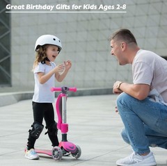 Scooter Kids 3 Years with Seat, Folding Children Scooter 3 Wheels LED Flash Light,…