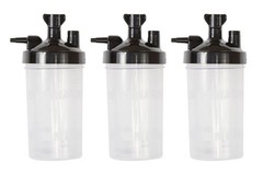 3 Salter Bubble Humidifier Bottles 350mL for Oxygen Concentrators with Lid 6 PSI