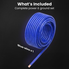 0 Gauge Wire CCA 25 ft Blue, 1/0 AWG Copper Clad Aluminum Ground Wire Battery…