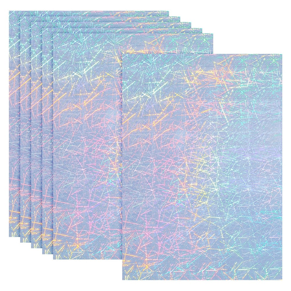 12x8in Printable Holographic Sticker Paper 6 Sheets Straw Weave Pattern