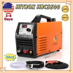 Portable HITBOX HBC5500 Plasma Cutter Orange UNT Pilot Arc Dual 110/220V IGBT