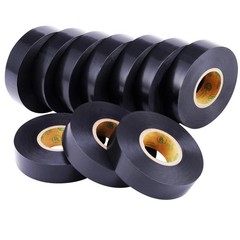 10 Pack Black Electrical Tape 3/4″ x 66ft Waterproof High Temperature Resistance