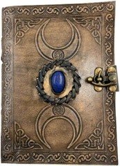 Handmade Coffee Leather Journal with Stone–5×7 Diary,200Pages|B1G1 Combo Set
