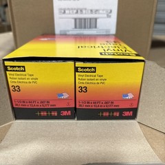 Scotch Super 33+1.5in x 44ft,Vinyl Electrical Tape, Black,101741-BOX OF 10 ROLLS