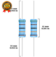 25 Values 2W Metal Film Resistor Kit from 1 Ohm to 1M Ohm 2 Watt 1% Resistors
