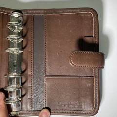 Vintage FranklinCovey Compact Planner Binder Brown Microfiber Nappa Trim Korea