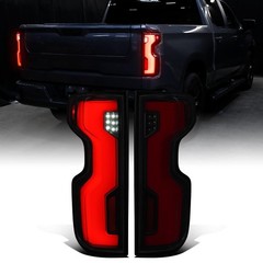19-26 Silverado 1500 20-23 2500HD 3500HD LED Tail Lights Switchback Black Smoke