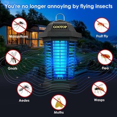 GOOTOP Bug Zapper Outdoor, Mosquito Zapper, 3 Prong Plug in Electric Fly Zapper