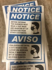 NOTICE FACE MASK REQUIRED SIGN / SAFETY SIGN / (2) HIGH QUALITY