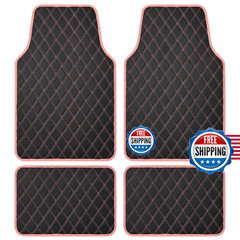 Carbella Diamondluxe Faux Leather Floor Mats Universally Sized Diamond Stitched