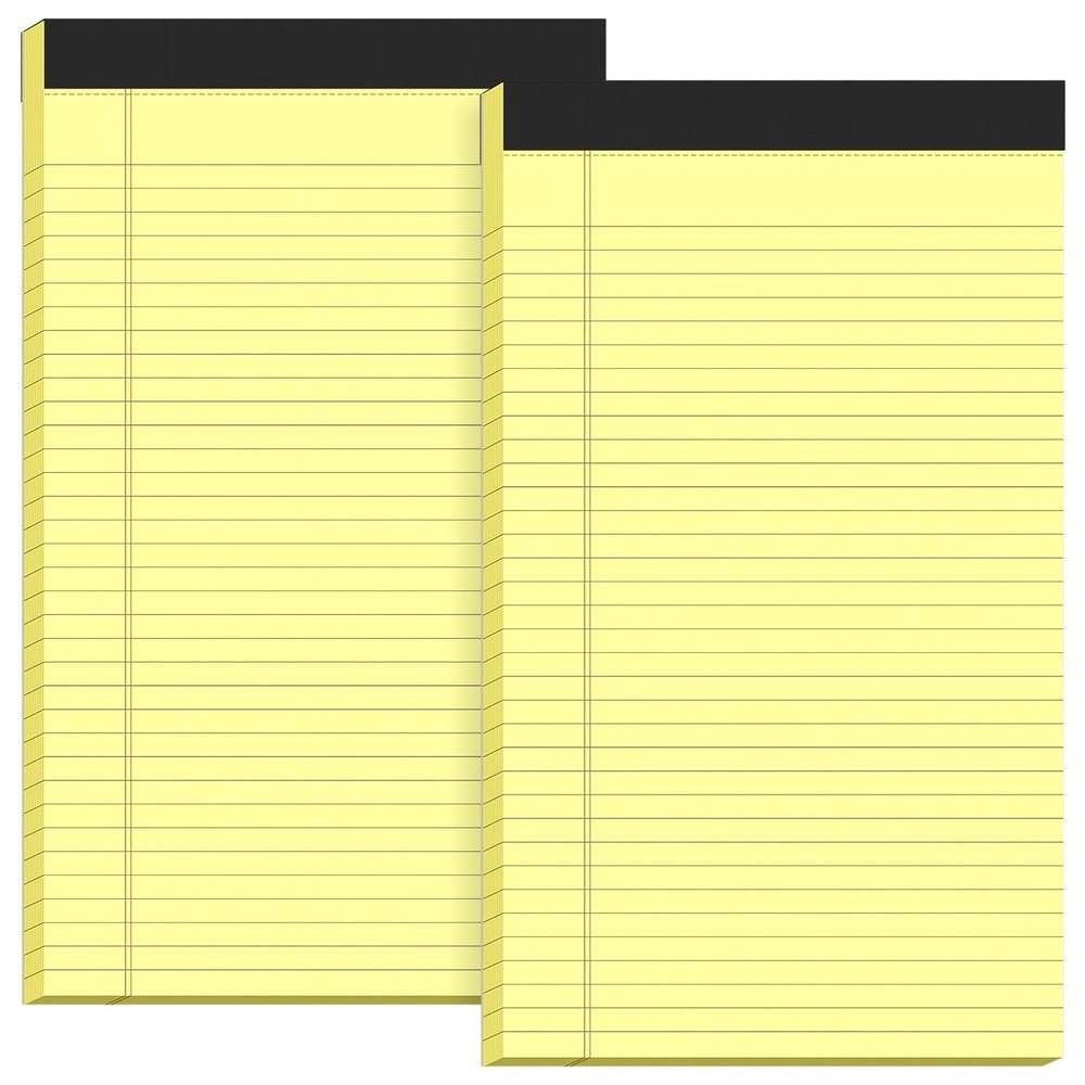 Zaviko Legal Pads 8.5 x 14, Wide Ruled Pad, Yellow 8.5×14 IN,