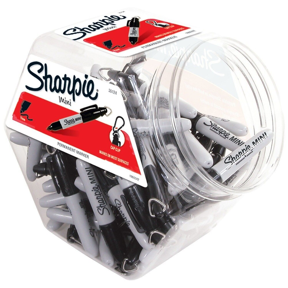 Sharpie Mini Permanent Marker Fine Point – Black, Pak of 72 (35124)
