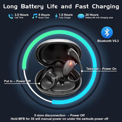 IAMJOY Language Translation Earbuds, 163 Two Way AI Translator Earbuds Language