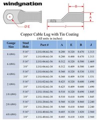 Tinned Copper Cable Lug End Terminal Ring Connectors + Adhesive Shrink Tubing