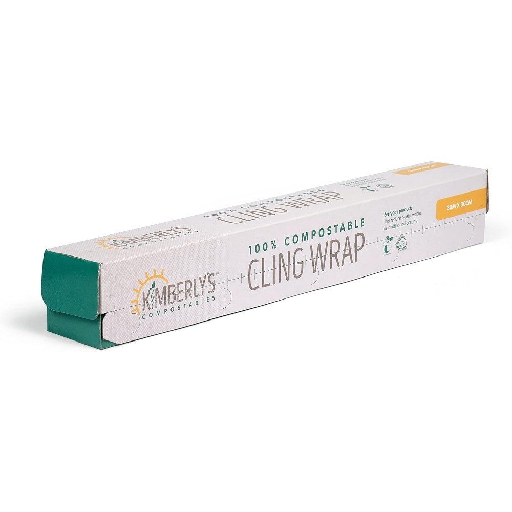 Extra-Thick 10 Micron Compostable Cling Wrap Roll, 99 Feet by 12 Inches,