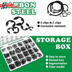 330PCS Snap Rings Assortment Kit, E Clips Assortment Kit (2MM-12MM) and C Clips