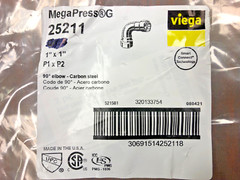 New Viega 25211 1″ x 1″ MegaPressG 90° Press Connection Elbow, USA Made