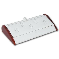 Rosewood and White Slanted Ring Display, Five Ring Display