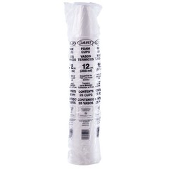 Dart 12J12 Foam Cup 12 oz Insulated White Disposable Drink Cup 1,000/Case