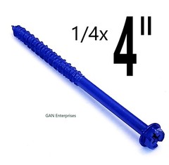 Concrete Masonry HEX Head 1/4x 1-1/4″ to 6″ Anchor Screw, Blue,Tapcon, Bulk