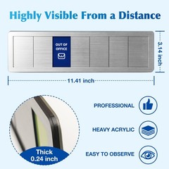 Office Door Signs,7 Options-Do Small Signage, Brushed Silver with Multicolor