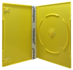 25 SLIM Solid Yellow Color Single DVD Cases 7MM & 100 OPP Bags