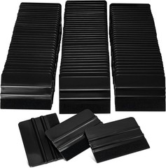 NEWISHTOOL 100 PCS Felt Squeegee for Vinyl – Flexible Plastic Black