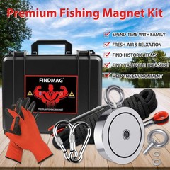 2625lbs Double Sided Fishing Magnet Kit Super Strong Neodymium Magnet with Rope