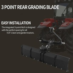 52″ Rear Grading Blade Implements for Cat 1 Lawn and Garden Tractors. Perfect