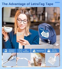 Compatible Dymo LetraTag Refill 91331 White Plastic Label Tape 12mm 1/2 LT-100H