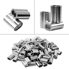 QDiShi 1/8″ 3mm Aluminum Crimping Loop Sleeve for 1/8″ Wire Rope, Cable Ferru…