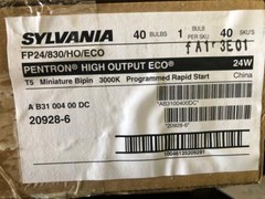 Box Of 40 Pieces SYLVANIA 20928 FP24/830/HO/ECO 2′ 24 Watt T5 High Output 3000K