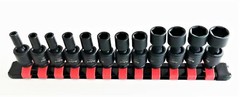 12pc Proto Blackhawk 1/4″ Impact Universal Swivel Flex Socket Set METRIC U-1456S
