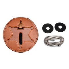 Perfect Fit Tan Leather 6 Point Star Belt Badge Clip Badge Holder Sheriff B812