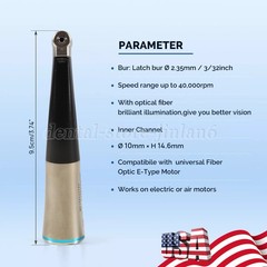 Dental 1:1 Fiber Optic Contra Angle Internal Spray / Diamond Polishing Wheels