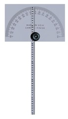 Mitutoyo 968-203 Protractor Square Head With 6 in Rule Chrome Measuring Tool Set