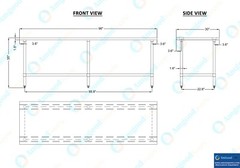 30 in. x 96 in. Stainless Steel Table