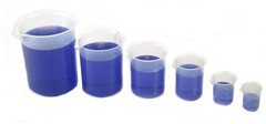 6 PCS Plastic Beaker Set Polypropylene Includes 50 100 250 500 1000 2000ml