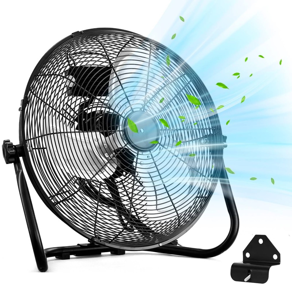 16″ High Velocity Industrial 2-in-1 Floor Stand or Wall Mount Fan 3 Speeds Fan
