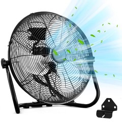 16″ High Velocity Industrial 2-in-1 Floor Stand or Wall Mount Fan 3 Speeds Fan