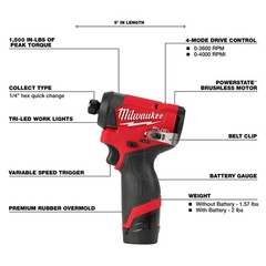 Milwaukee 3497-22IN M12 FUEL 12V 3 Tool Drill/Driver/Tire Inflator Combo Kit