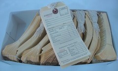 500 Perforated Tags Pre-Numbered Alteration Two Part Off White Merchandise
