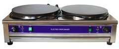220V Electric Crepes Making Machine Dia15.7IN Double Head Circular Pancake Maker