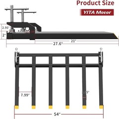 Skid Steer 21″ Fork Length Debris Clamp-On Forks 4000LBS for 60-Inch Buckets