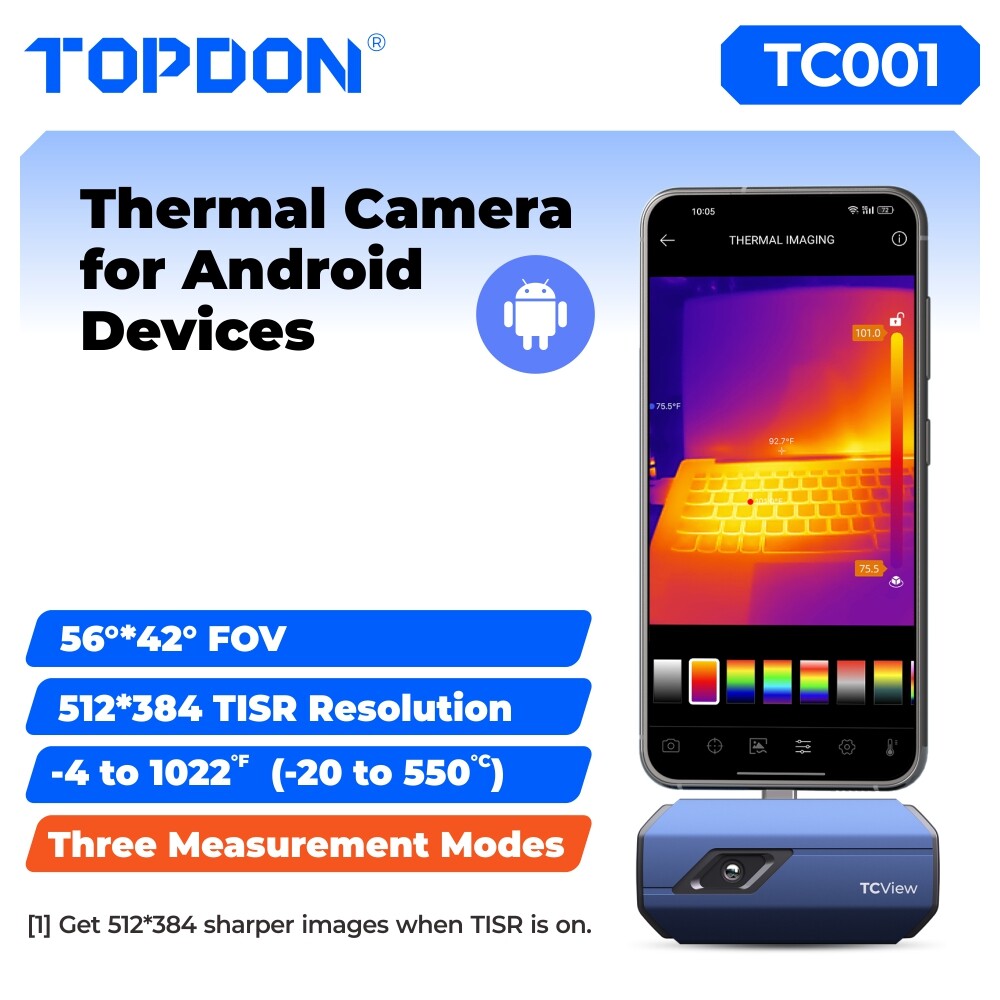 2026 TOPDON TC001 High Resolution IR Thermal Imaging Camera for Android Type-C