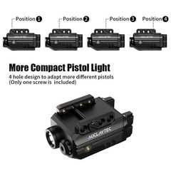 AUCLAYTEC Pistol Light Laser Combo with USB-C Charging, 500 Lumen Blue