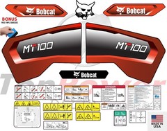 fits Bobcat MT100 Mini Skid Steer Decal Kit – 8-Year 3M Vinyl – Laminated