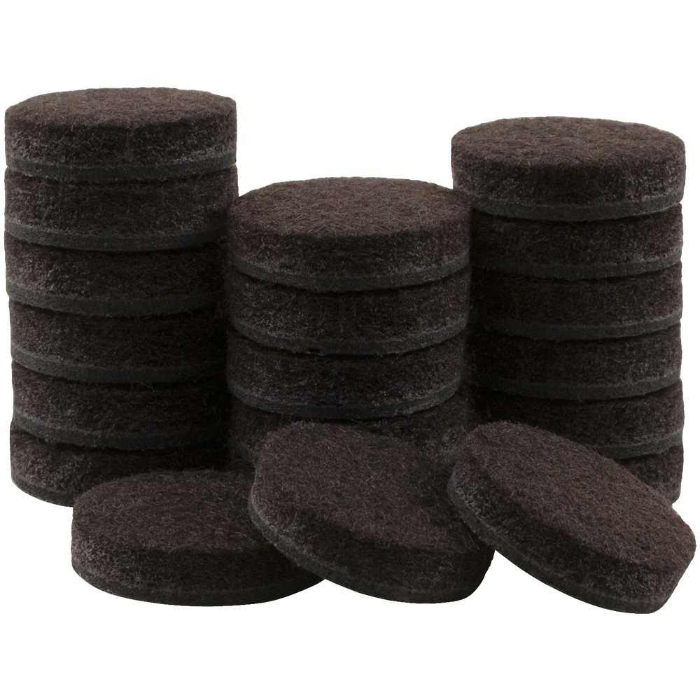 SoftTouch 3/4″ Round Reusable Felt Furniture 3/4 Inch (20 Count), Brown